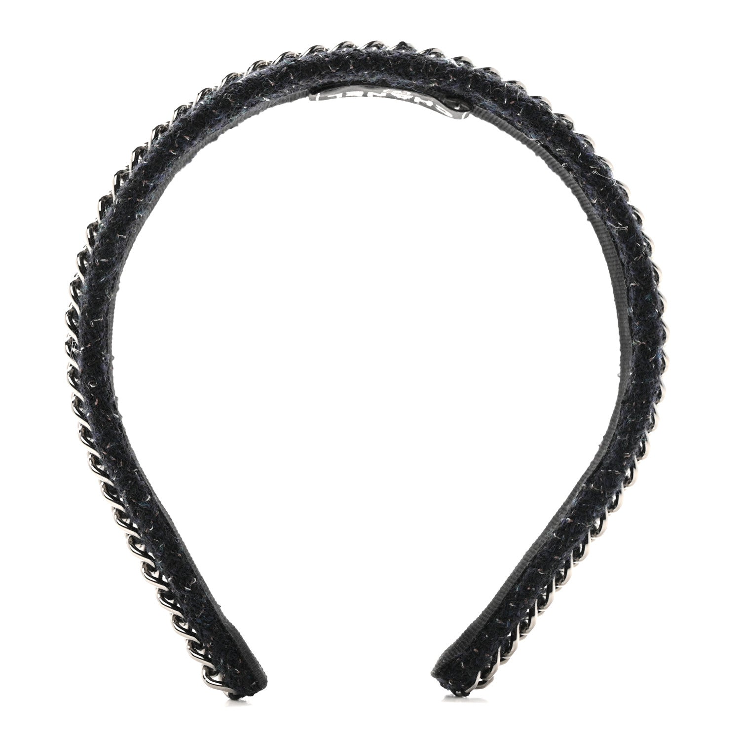 Chanel Tweed Chain Headband Black