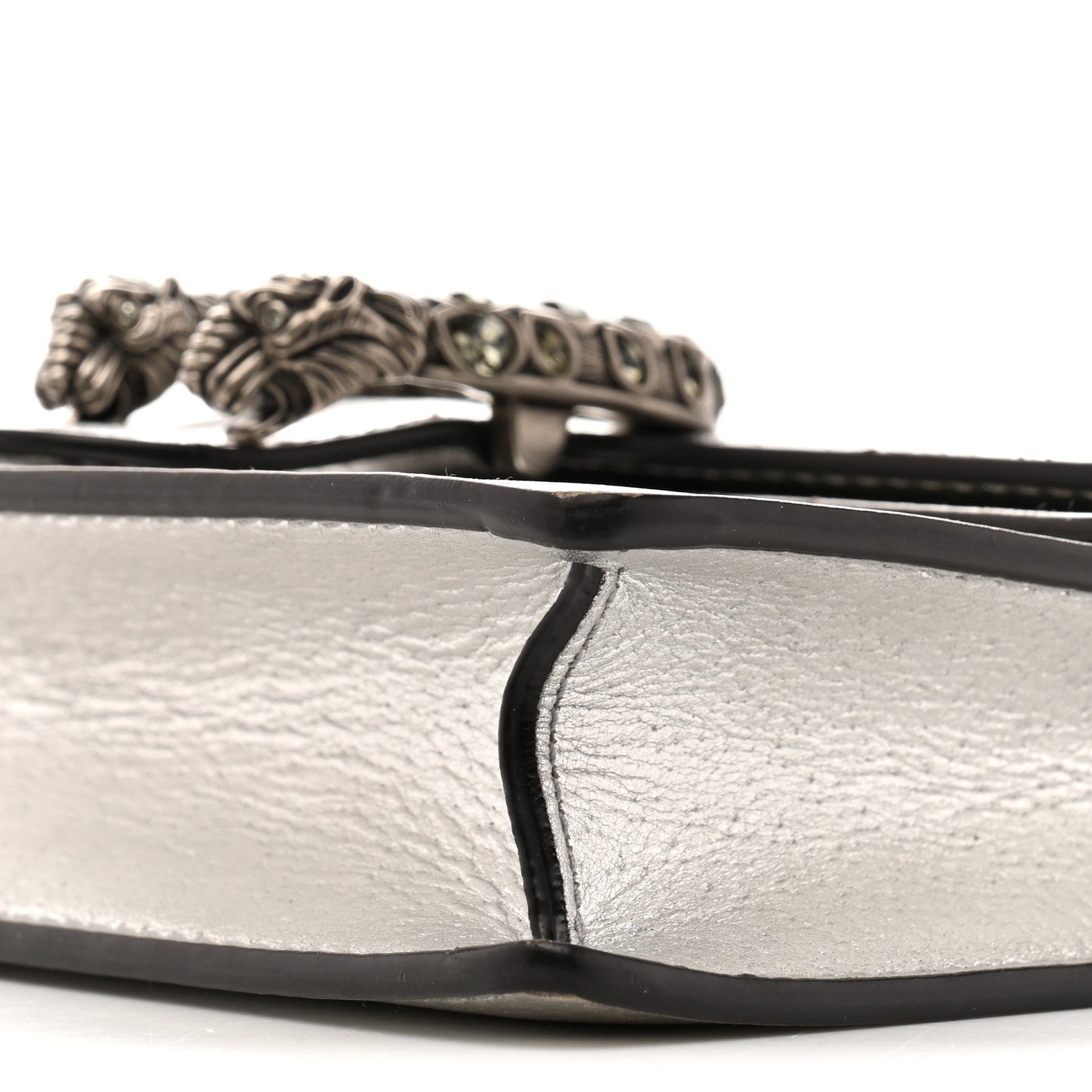 Gucci Metallic Calfskin Super Mini Dionysus Shoulder Bag Silver