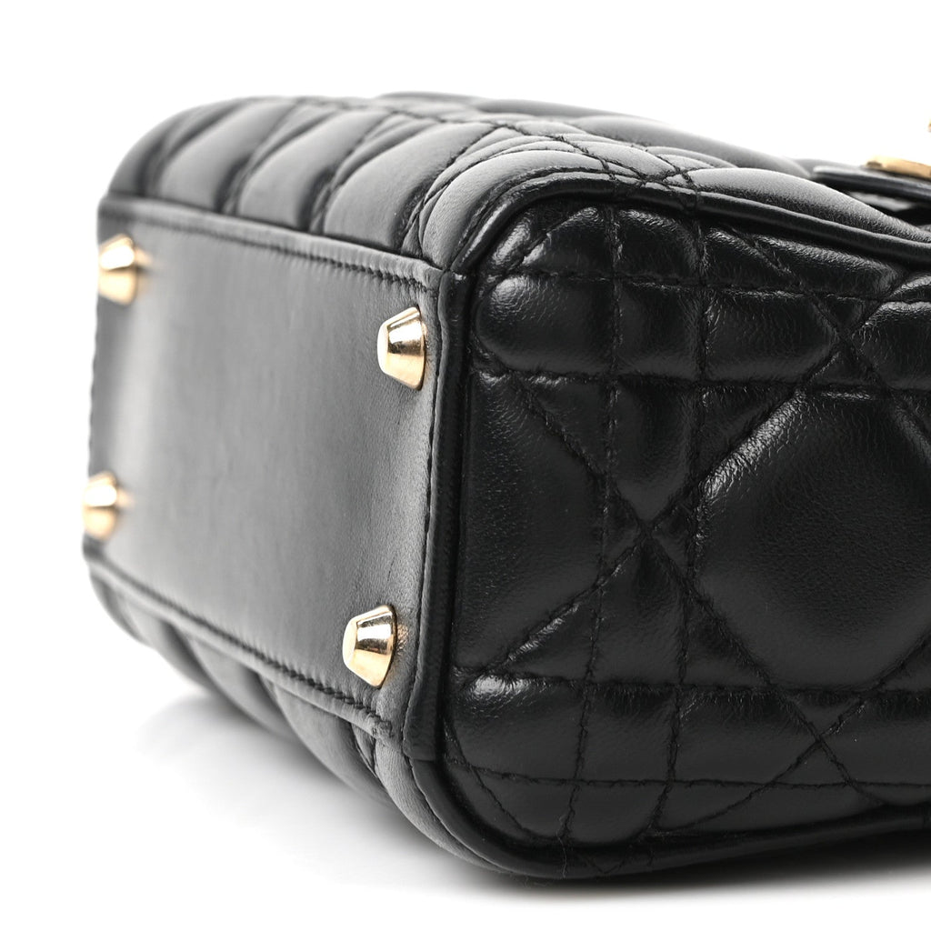 Christian Dior Lambskin Cannage Mini Lady Dior Black