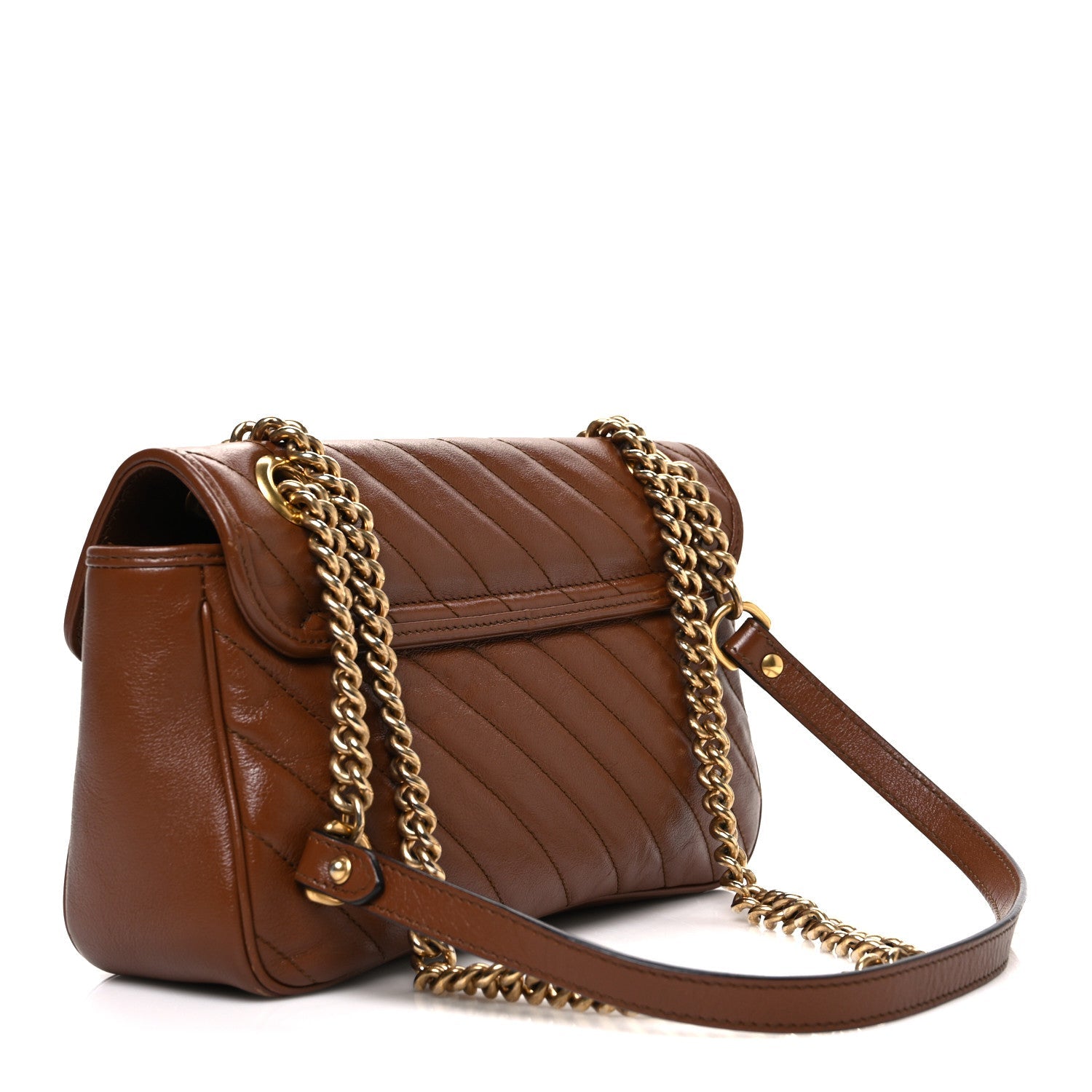 Gucci Azalea Calfskin Matelasse Diagonal Small GG Marmont Shoulder Bag Cuir