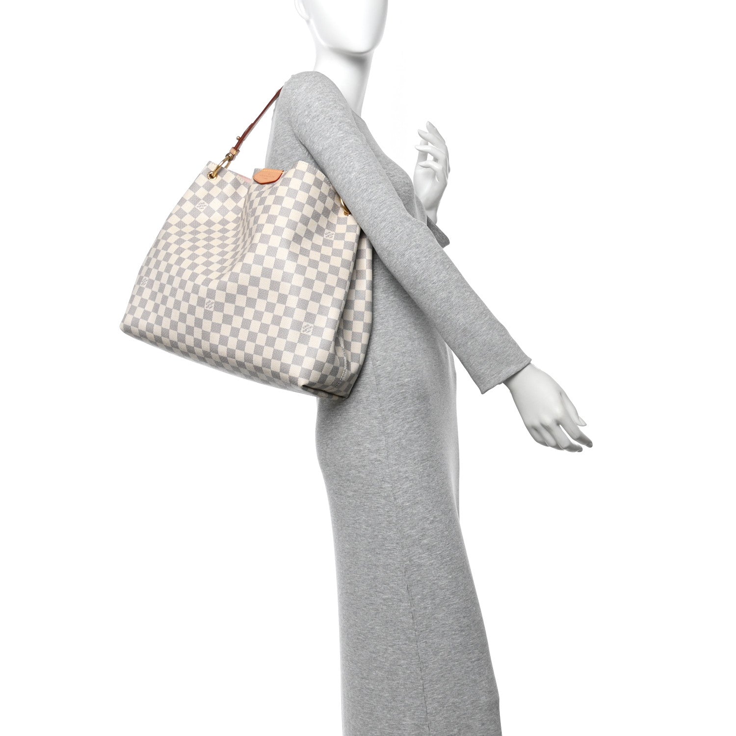 Louis Vuitton Damier Azur Graceful MM Rose Ballerine