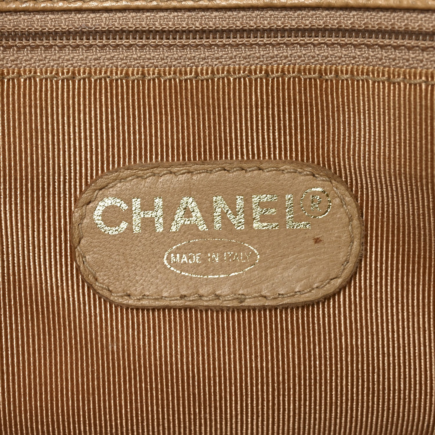 Chanel Caviar Turnlock Tote Beige