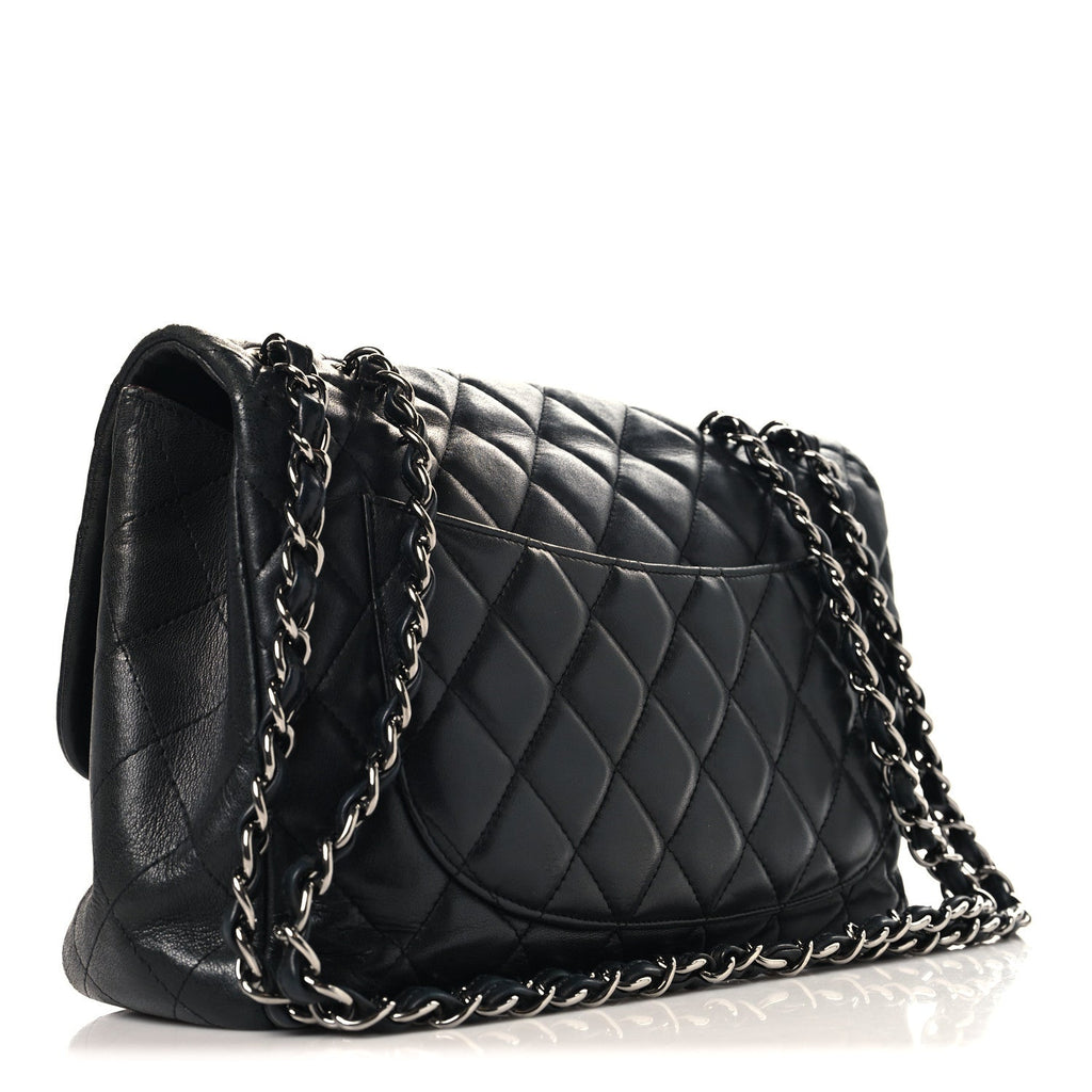 Chanel Lambskin Quilted Jumbo Single Flap Black