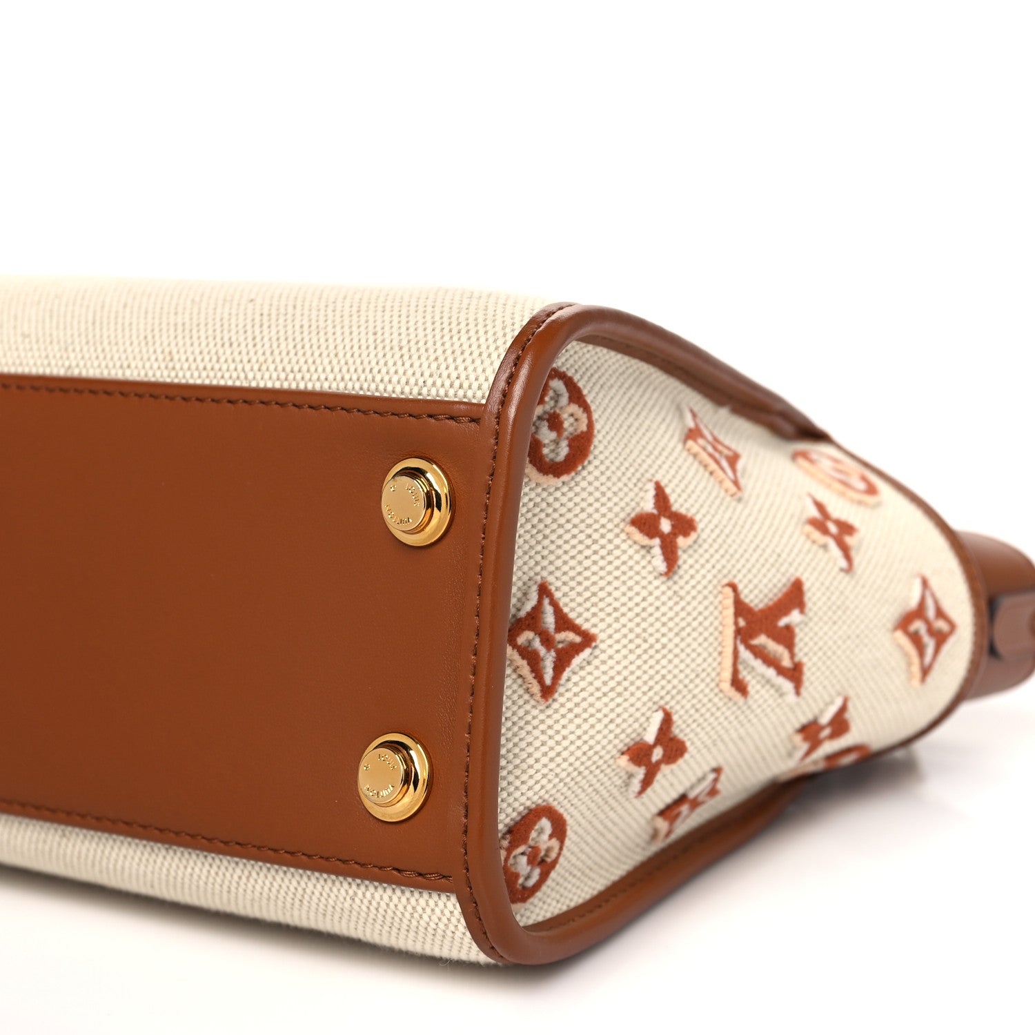 Louis Vuitton Canvas Calfskin Monogram On My Side PM Caramel Tan