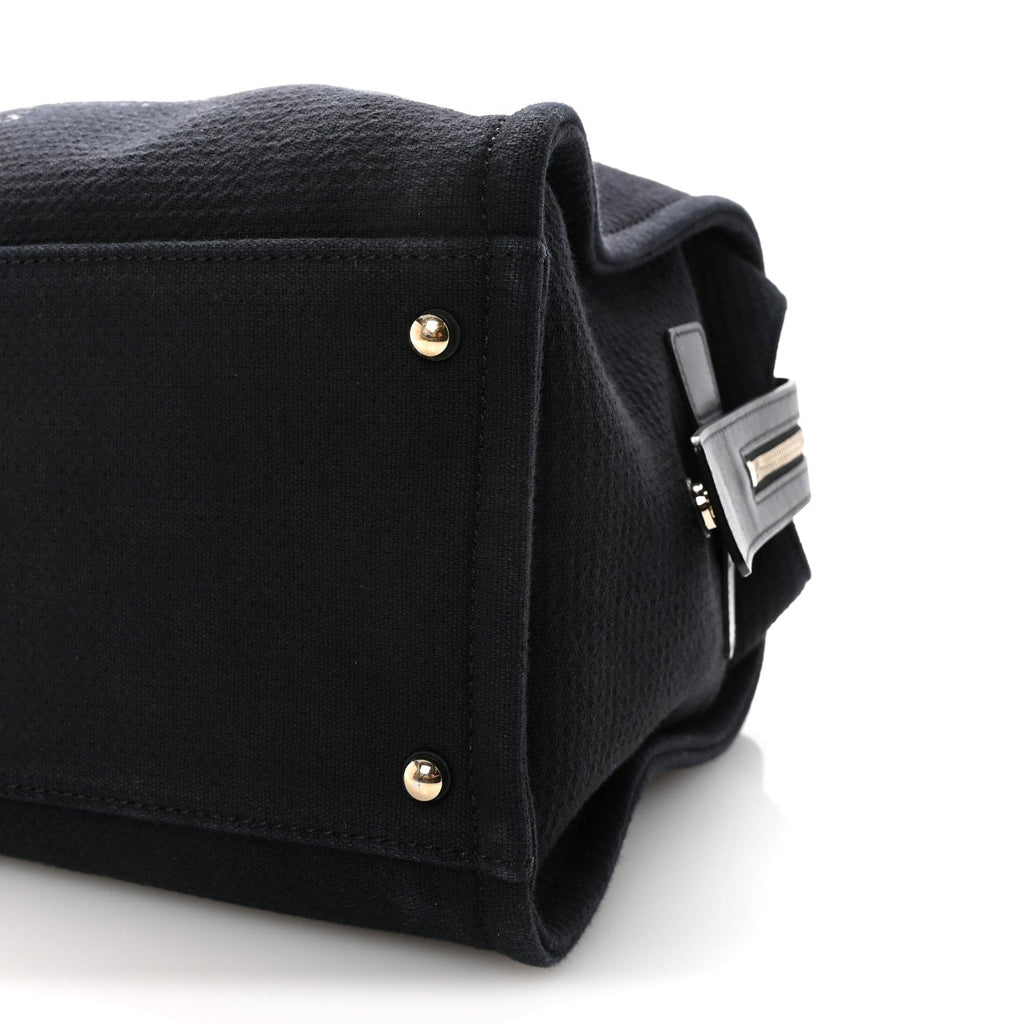 Chanel Mixed Fibers Large Deauville Bowling Bag  Black