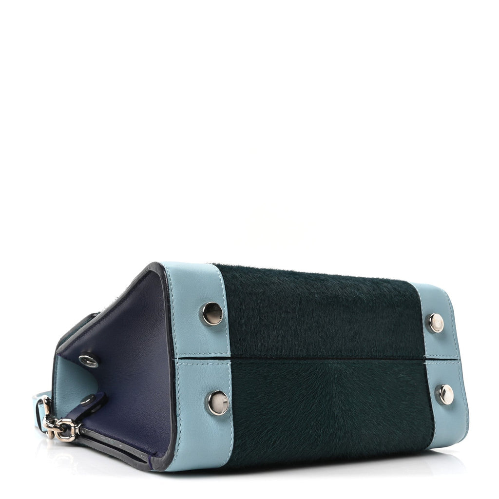 Christian Dior Calf Hair Calfskin Tri-Color Mini Diorever Flap Green