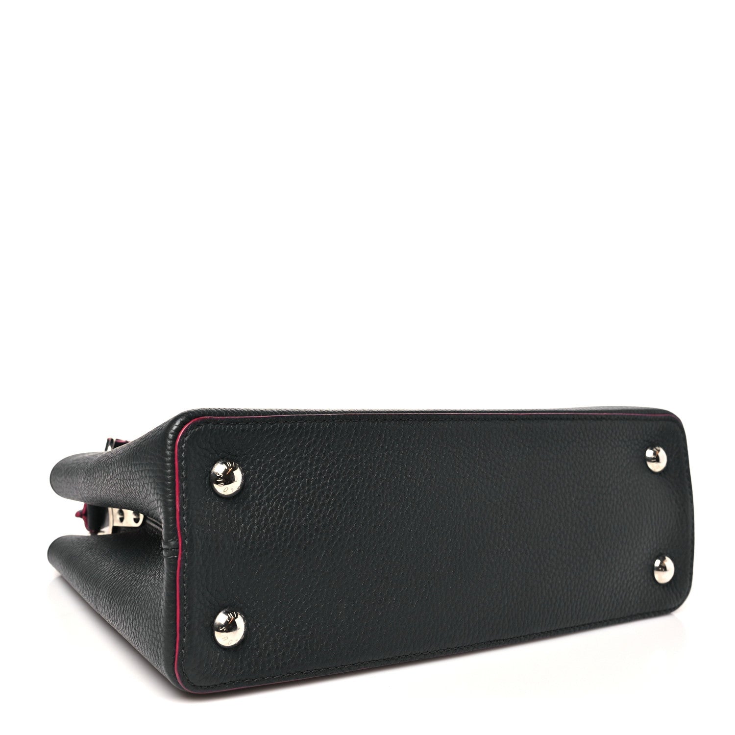 Louis Vuitton Taurillon Capucines PM Black Fuchsia