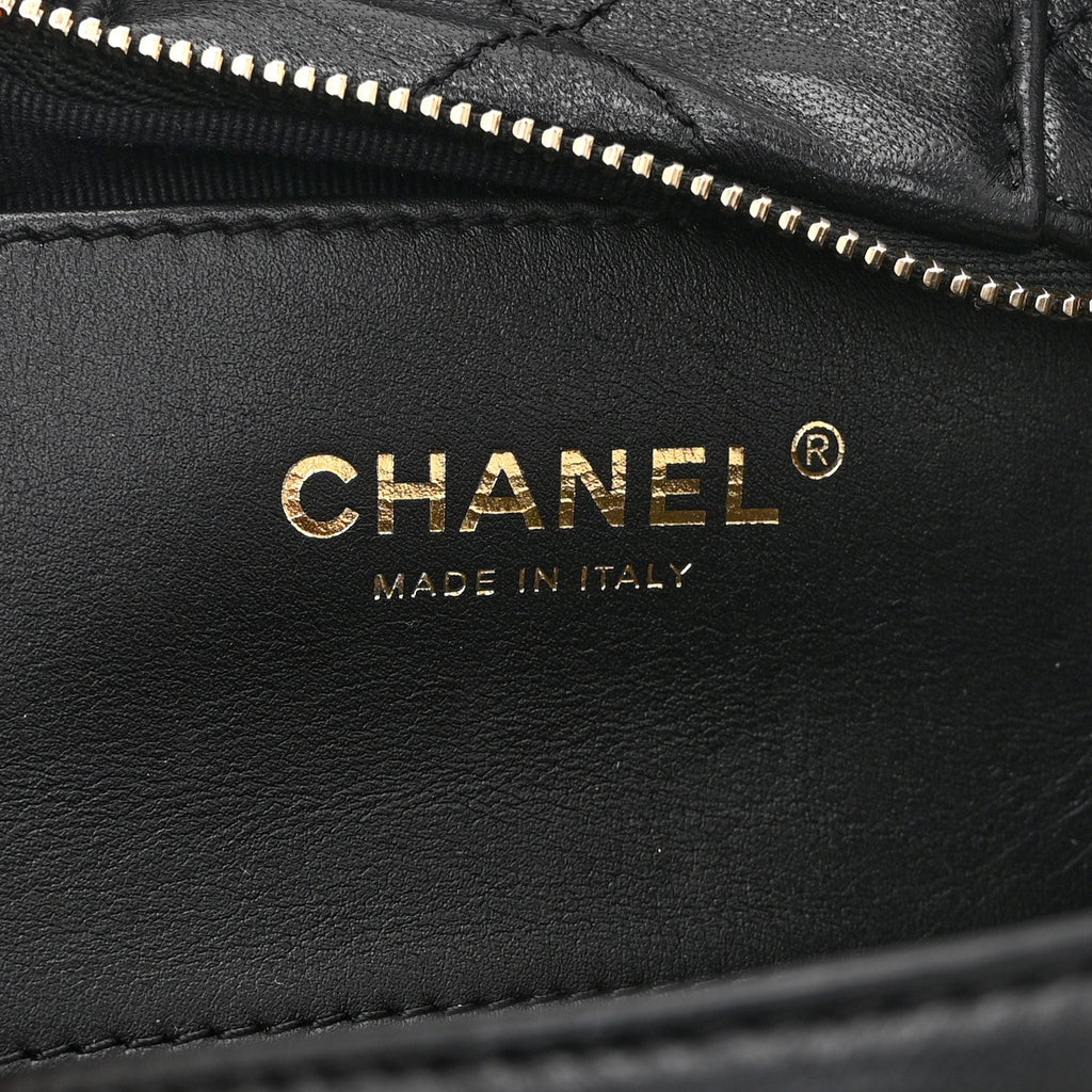 Chanel Lambskin Quilted Mini Bow Bag Black