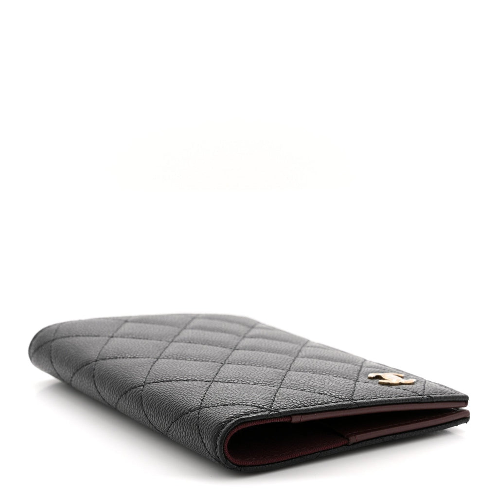 Caviar Quilted Passport Holder Black