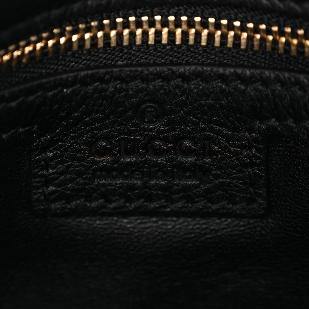 Gucci Roxy Calfskin Web Medium Studded Blondie Shoulder Flap Bag Black