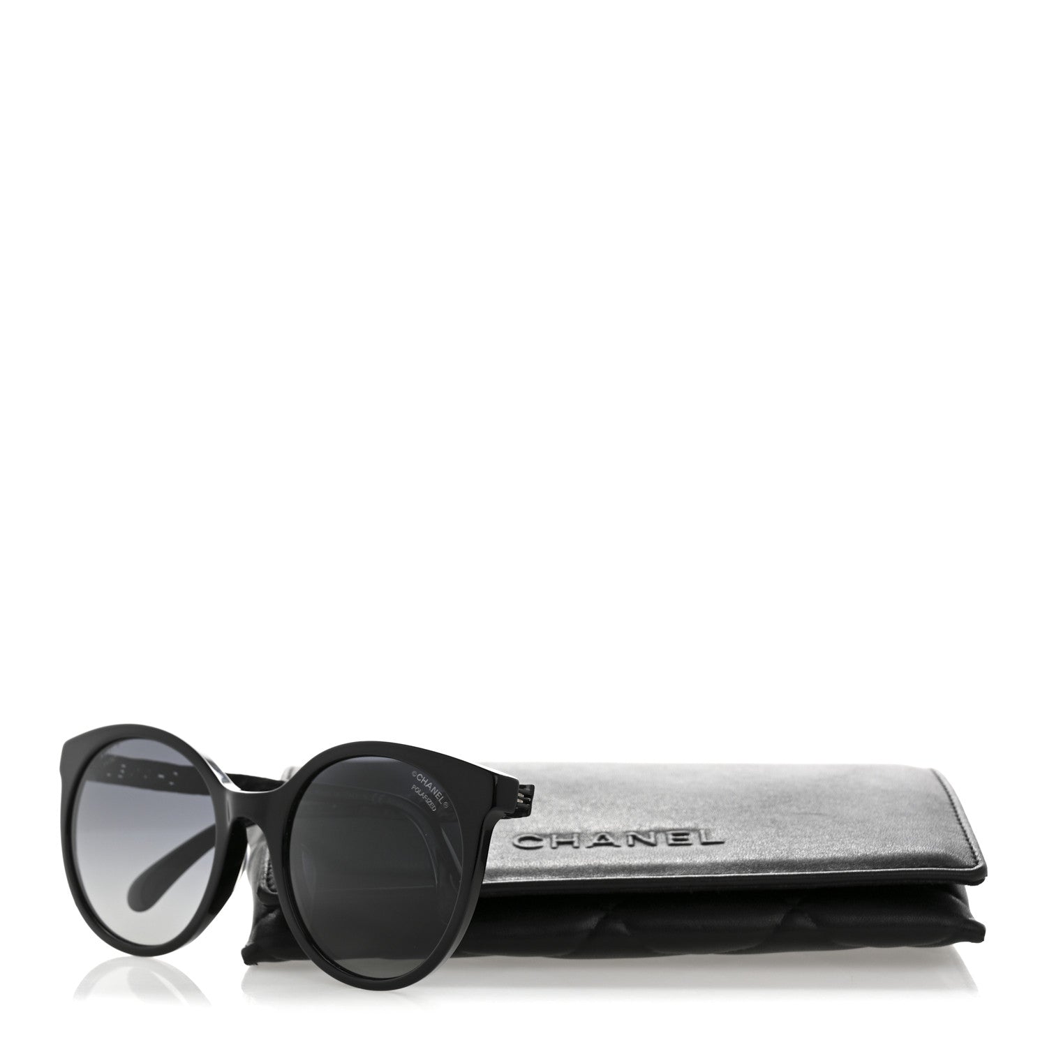 Acetate Metal Polarized Pantos Sunglasses 5440-A Black