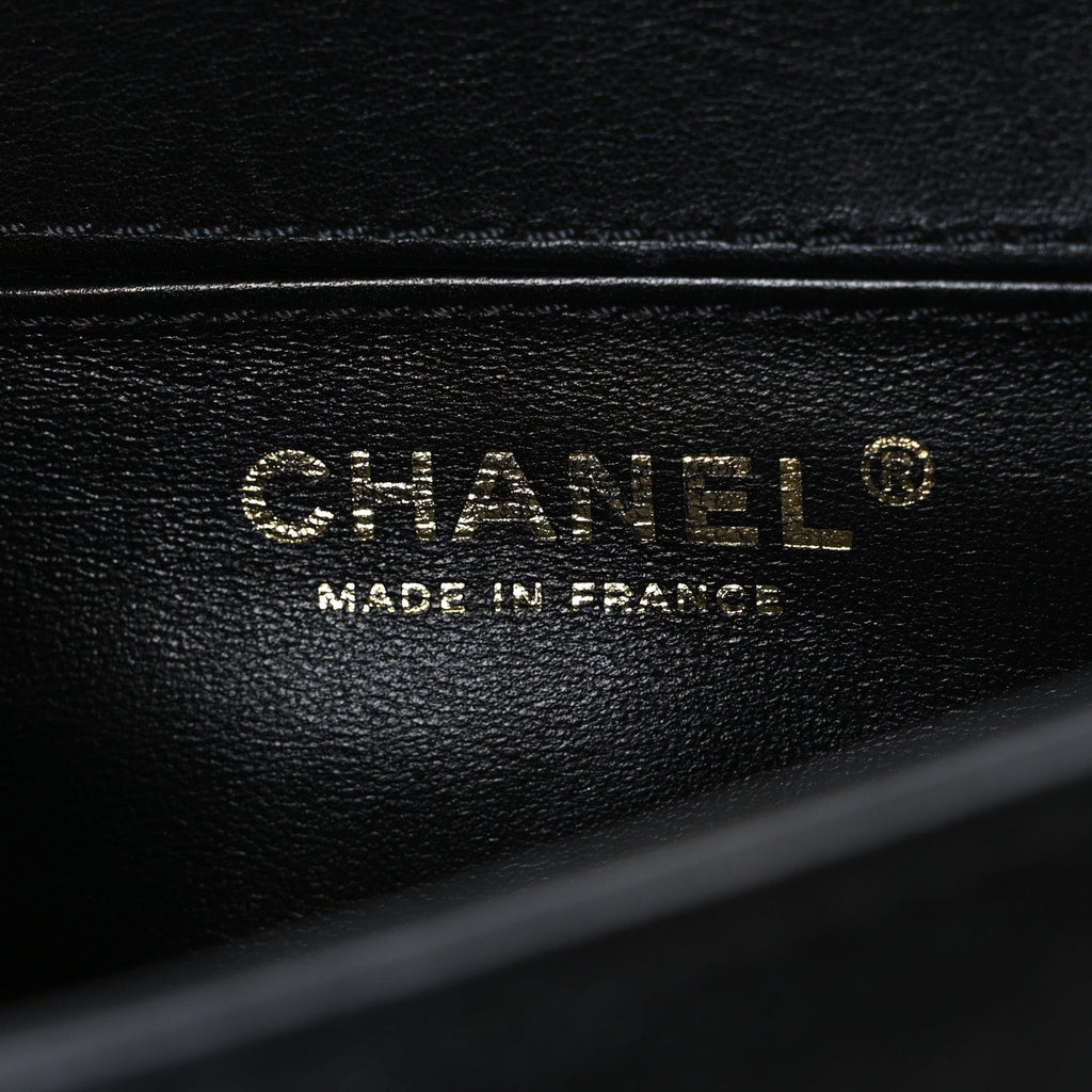 Chanel Lambskin Quilted Small Top Handle Boy Flap Black