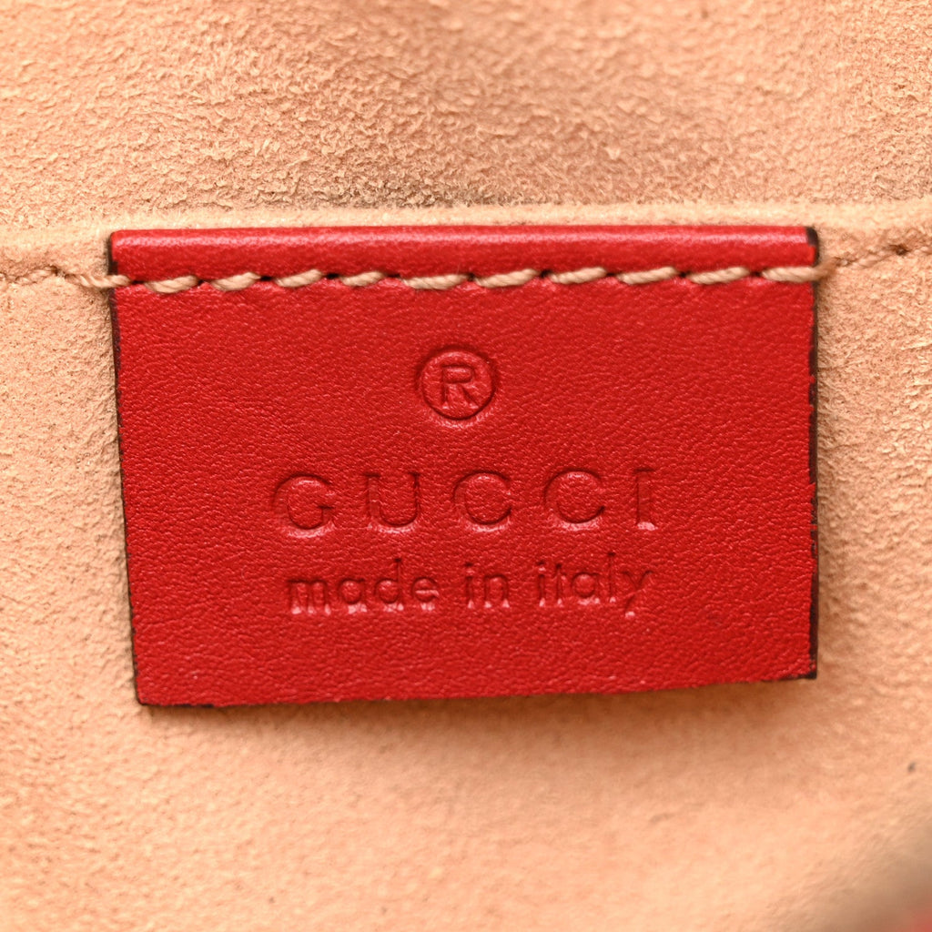 Gucci Calfskin Matelasse GG Marmont Belt Bag 85 34 Hibiscus Red