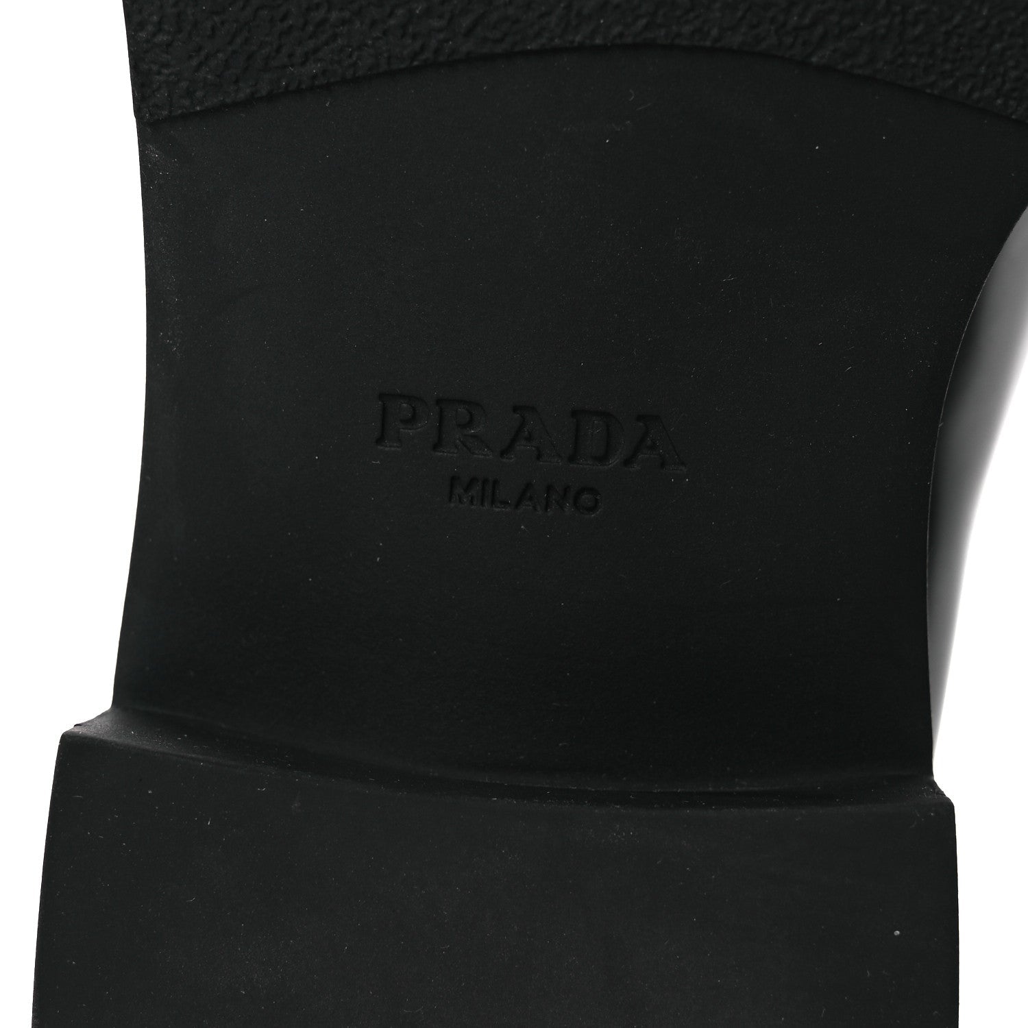 Prada Spazzolato Metal Triangle Logo 50mm Loafers 36 Black