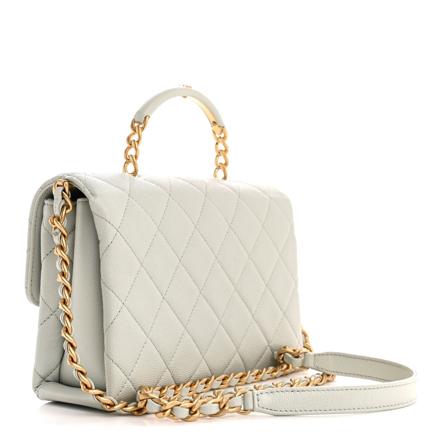 Chanel Caviar Quilted Medium Carry Me Top Handle Flap Light Blue
