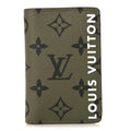 Louis Vuitton Monogram Pocket Organizer NM Khaki Green Vermillion Red