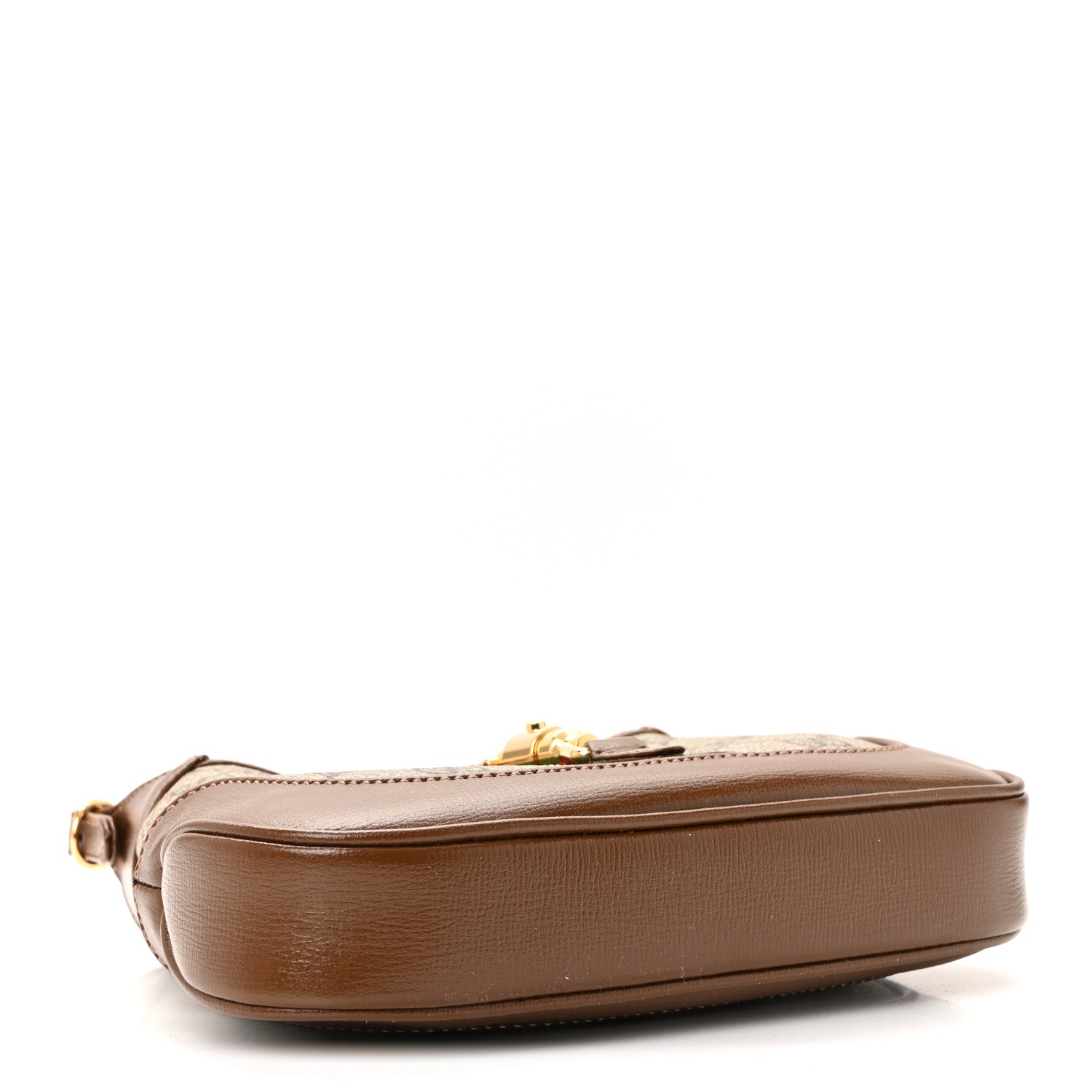 Gucci GG Supreme Monogram Azalea Calfskin Web Mini Jackie 1961 Hobo Beige Ebony Brown Sugar