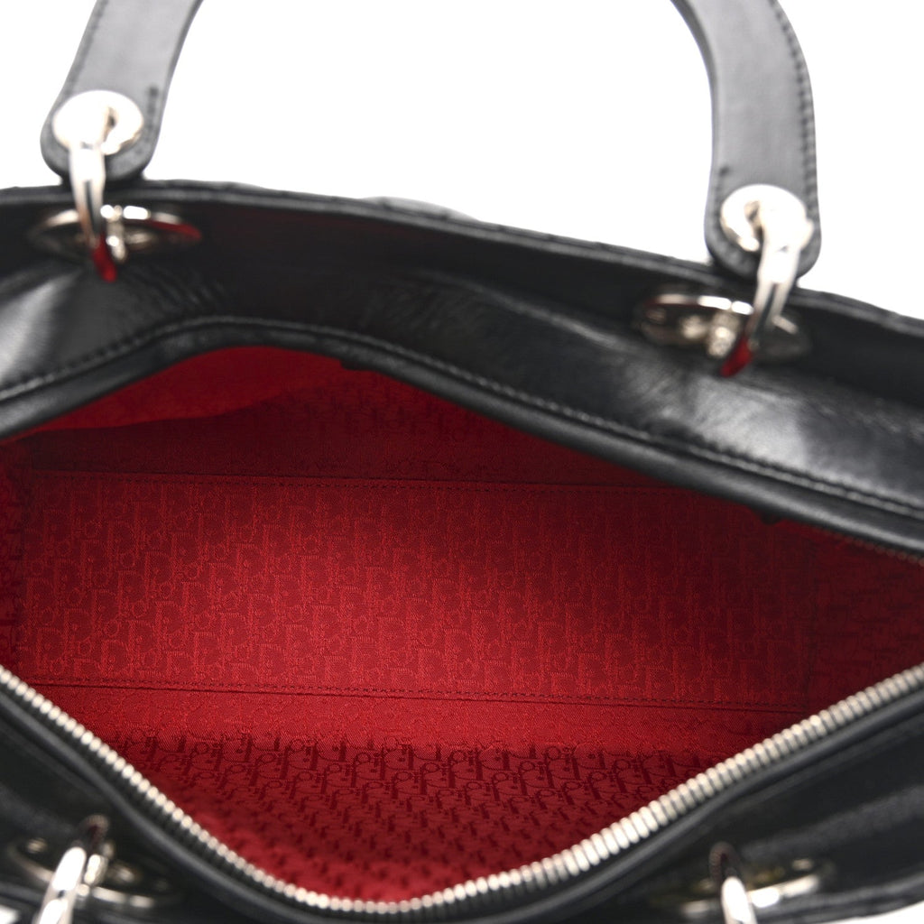 Christian Dior Lambskin Cannage Large Lady Dior Black