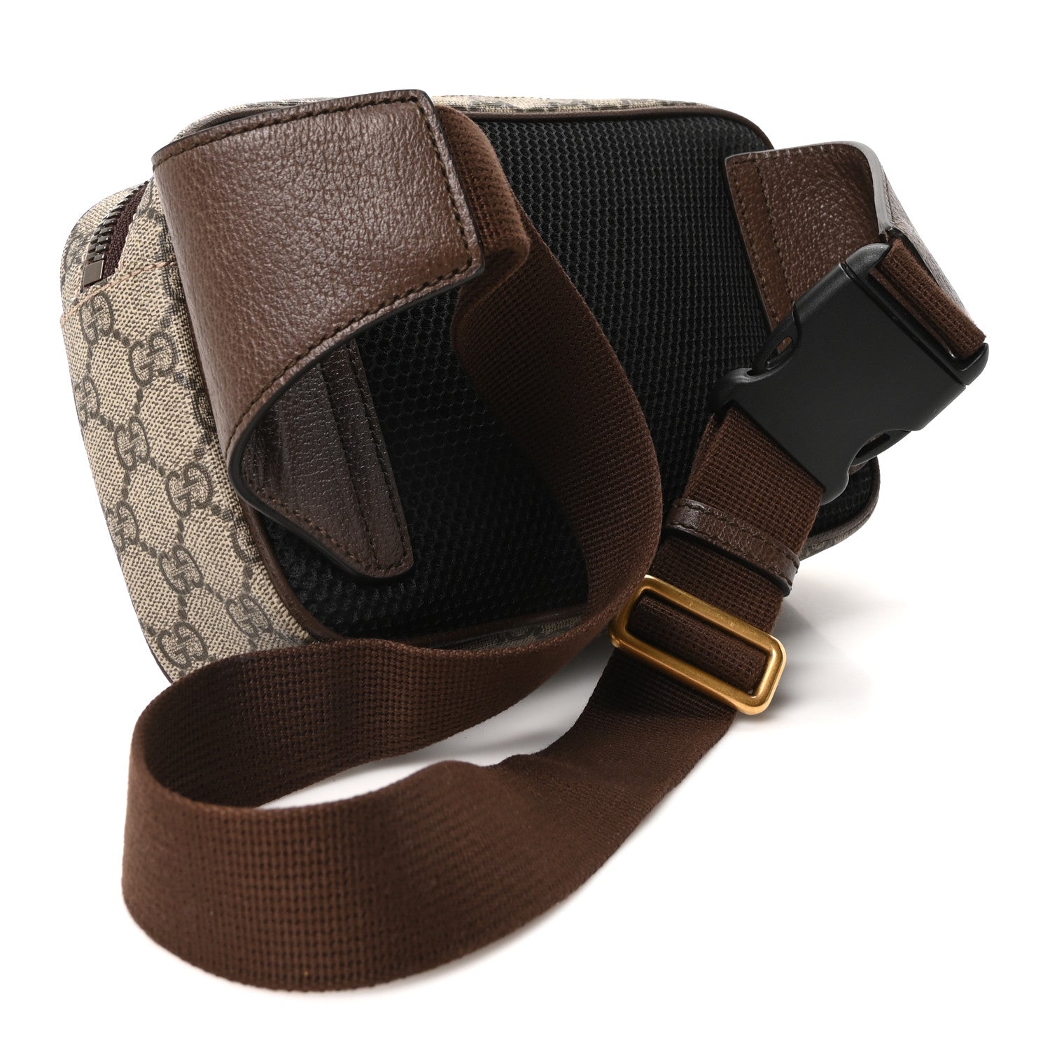 Gucci Soft GG Supreme Monogram Medium Ophidia Belt Bag Dark Brown