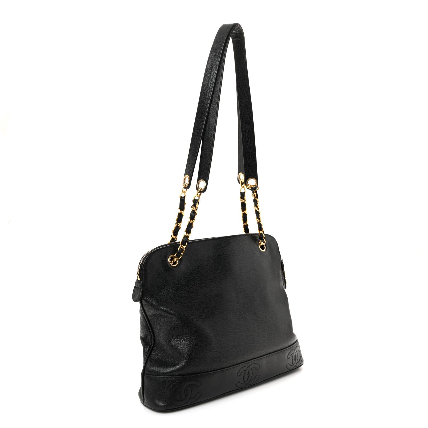 Chanel Caviar Triple CC Shoulder Bag Black