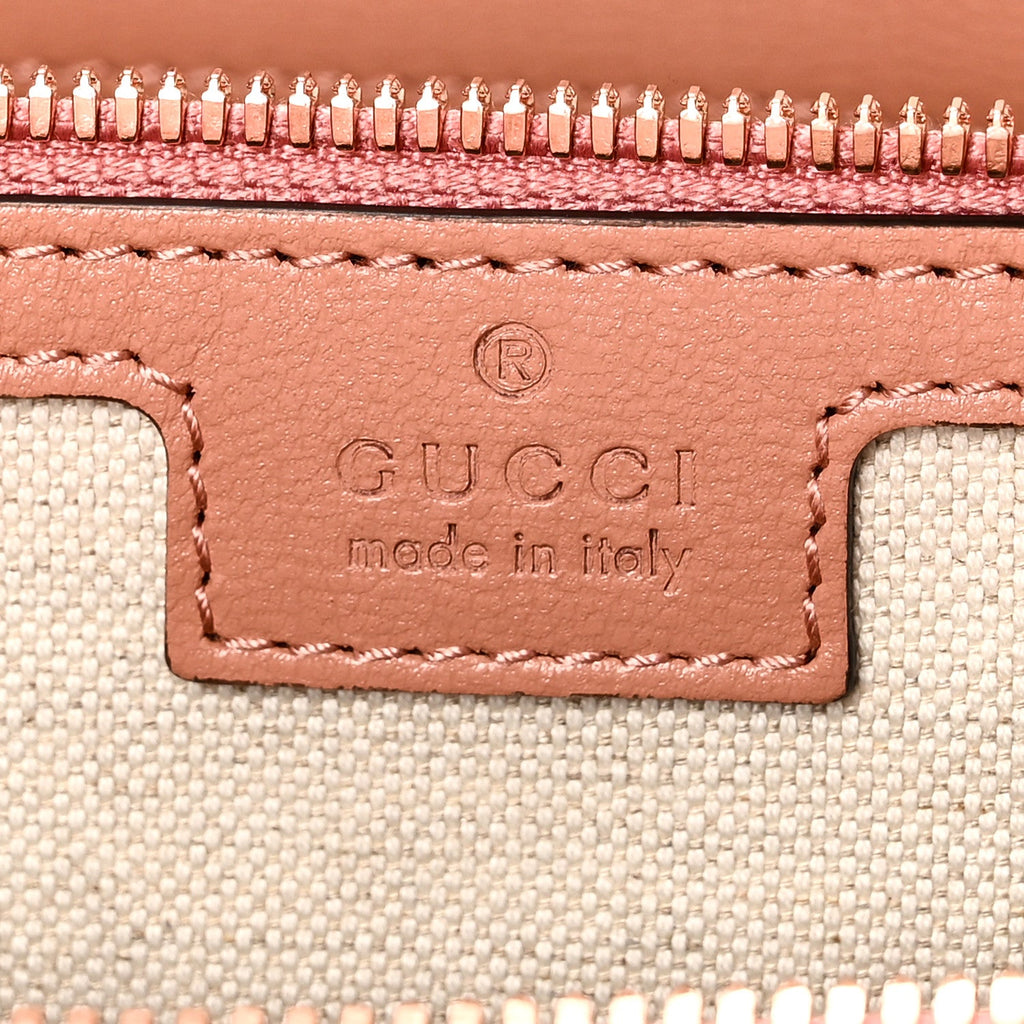 Gucci Monogram Azalea Calfskin Small Retro Interlocking G Duffle Bag Cloche Rose Pink