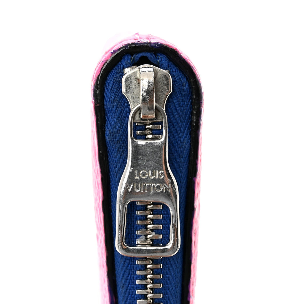 Louis Vuitton Taurillon Illusion Zippy Vertical Wallet Bleu Rose