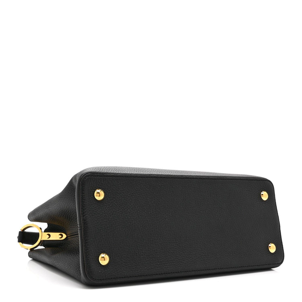 Louis Vuitton Taurillon Capucines MM Black Fuchsia