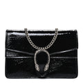 Gucci Crinkled Patent Mini Dionysus Shoulder Bag Black
