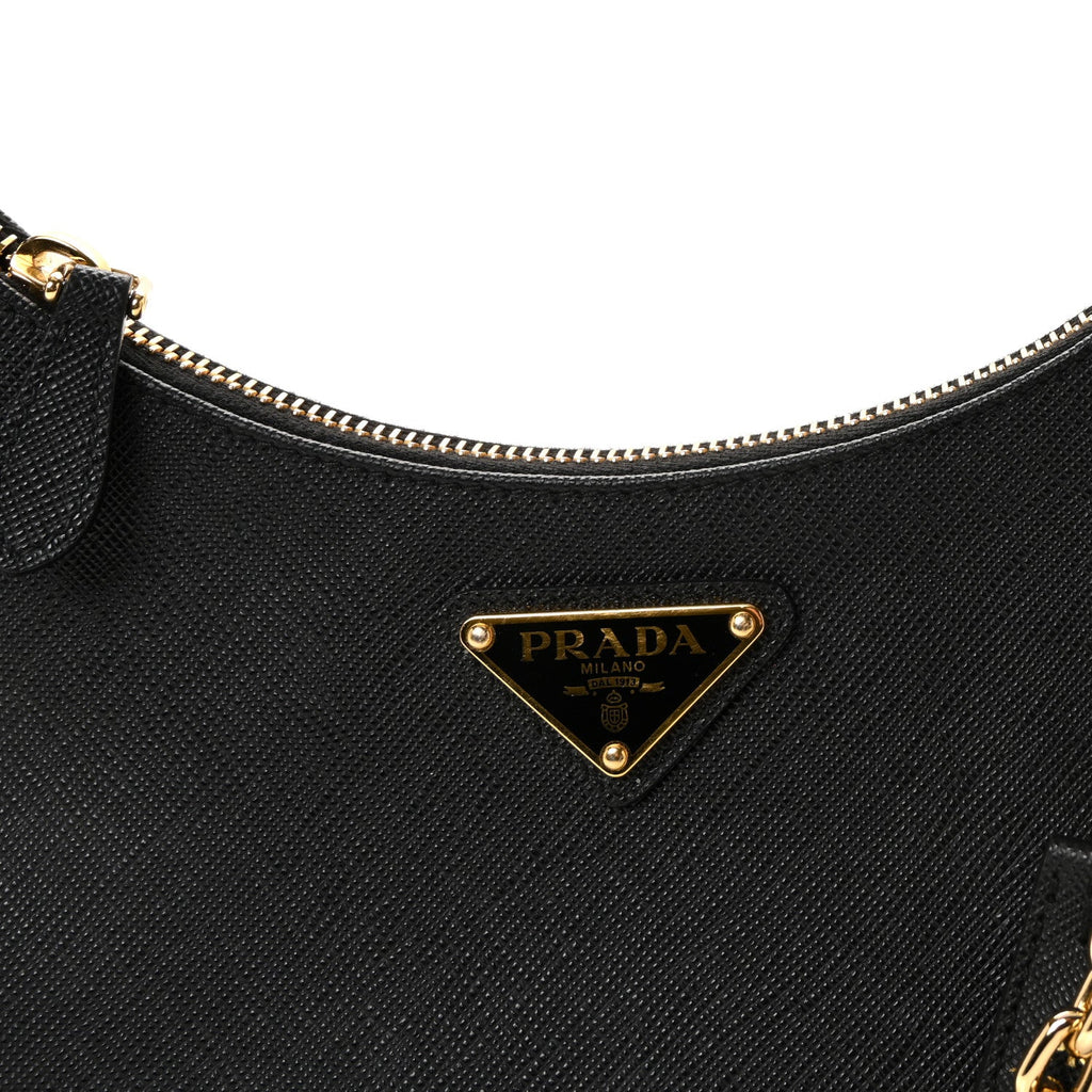 Prada Saffiano Lux Re-Edition 2005 Shoulder Bag Black