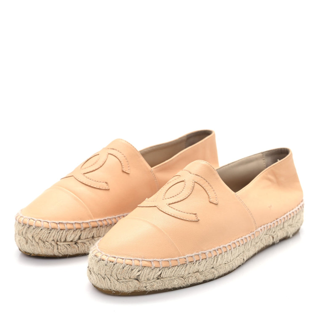 Lambskin CC Espadrilles 38 Nude