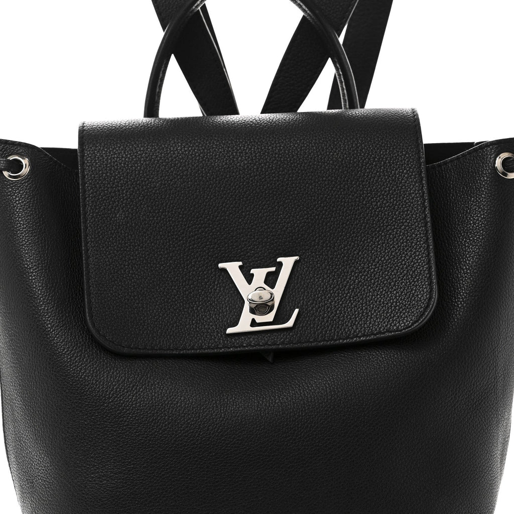 Louis Vuitton Calfskin Lockme Backpack Black