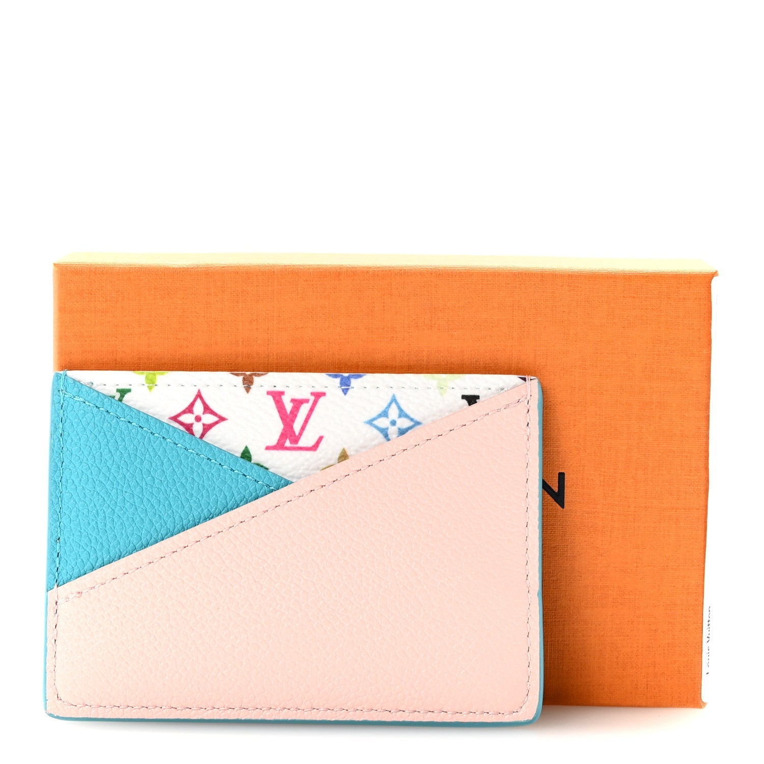 Louis Vuitton LV X TM Monogram Multicolor Criss-Cross Card Holder Kabira Blue Rose