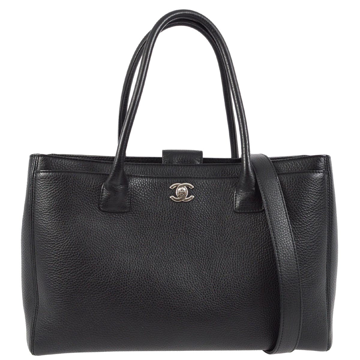 Chanel 2014-2015 Black Calfskin Executive Tote Handbag