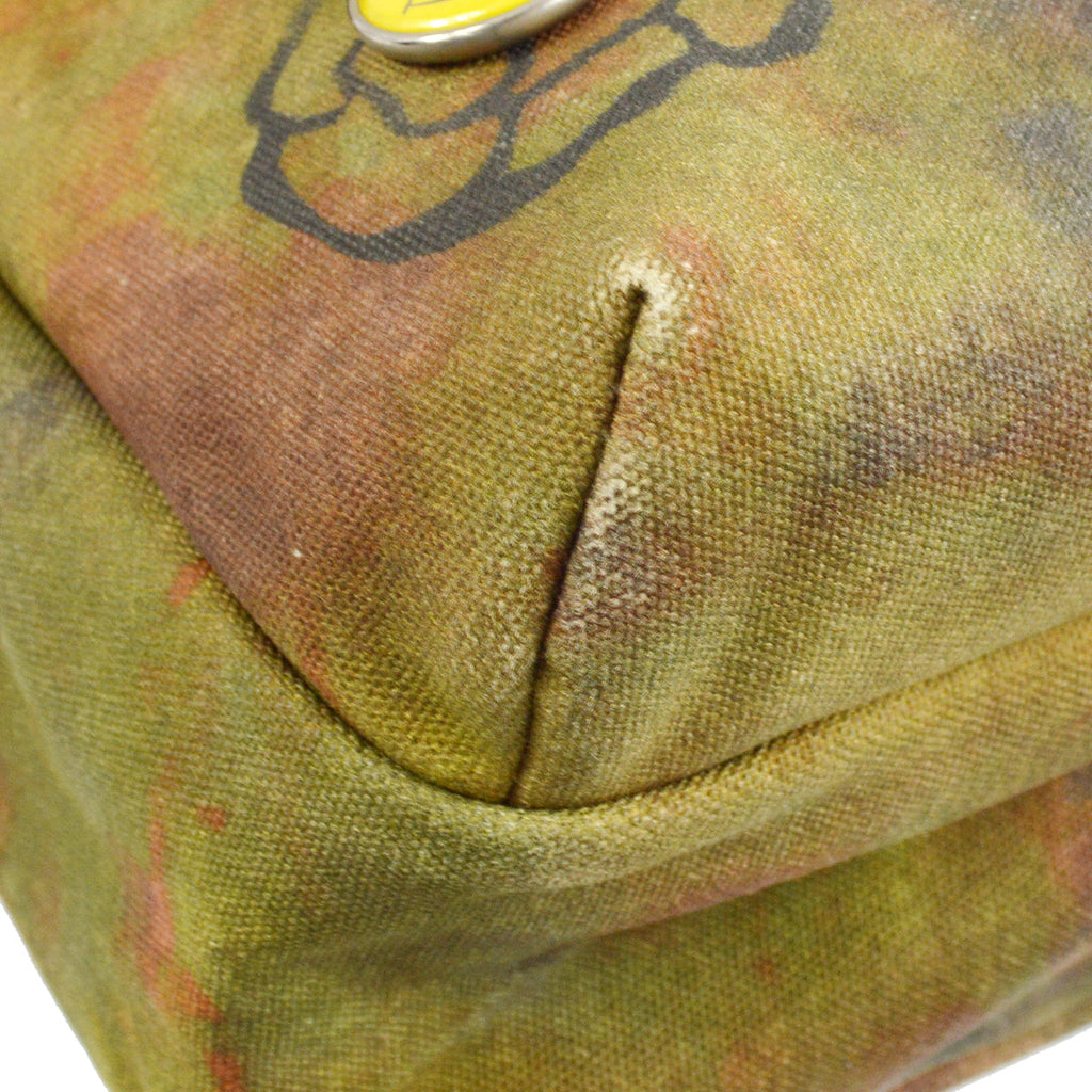 Chanel 2014-2015 Khaki Green Canvas Graffiti On The Pavement Messenger Bag