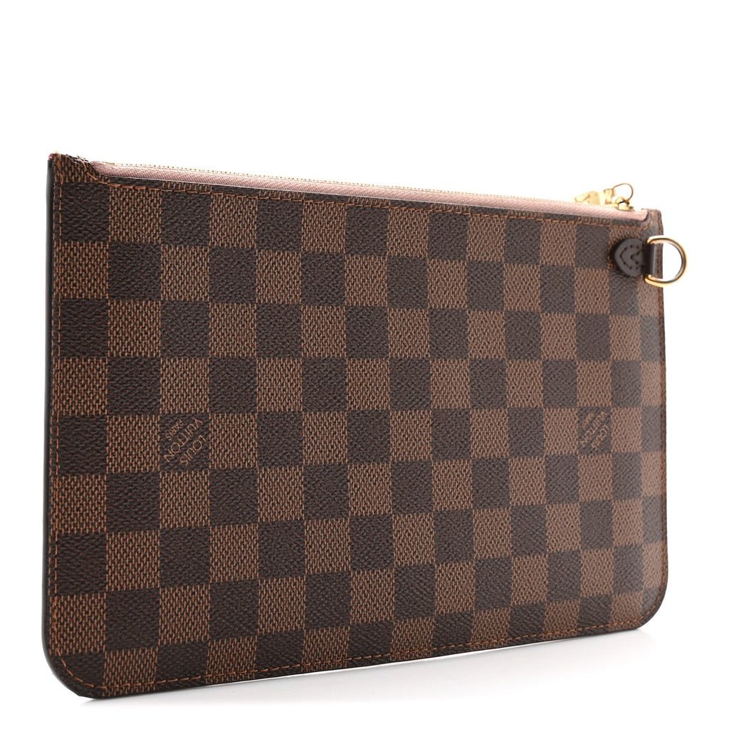 Louis Vuitton Damier Ebene Neverfull MM GM Pochette Rose Ballerine