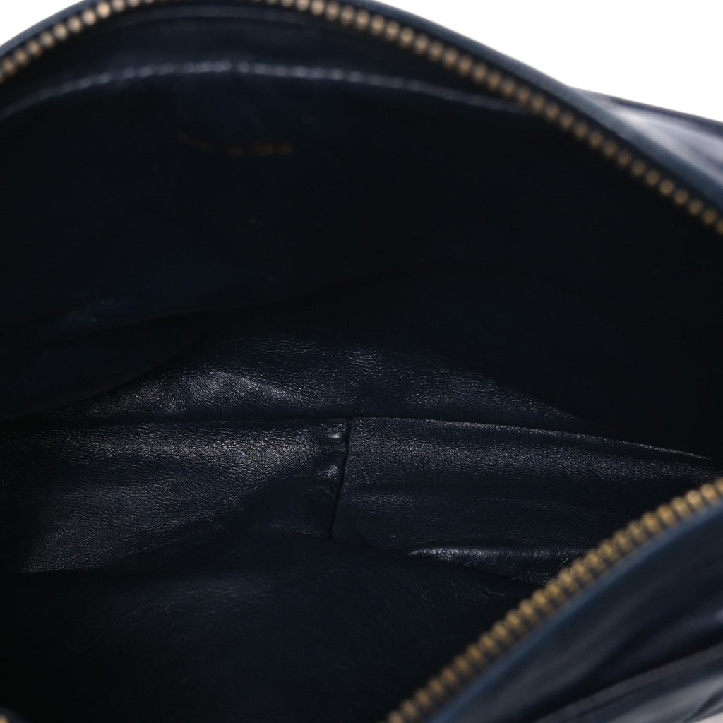 Chanel Lambskin Quilted CC Tassel Camera Case Navy
