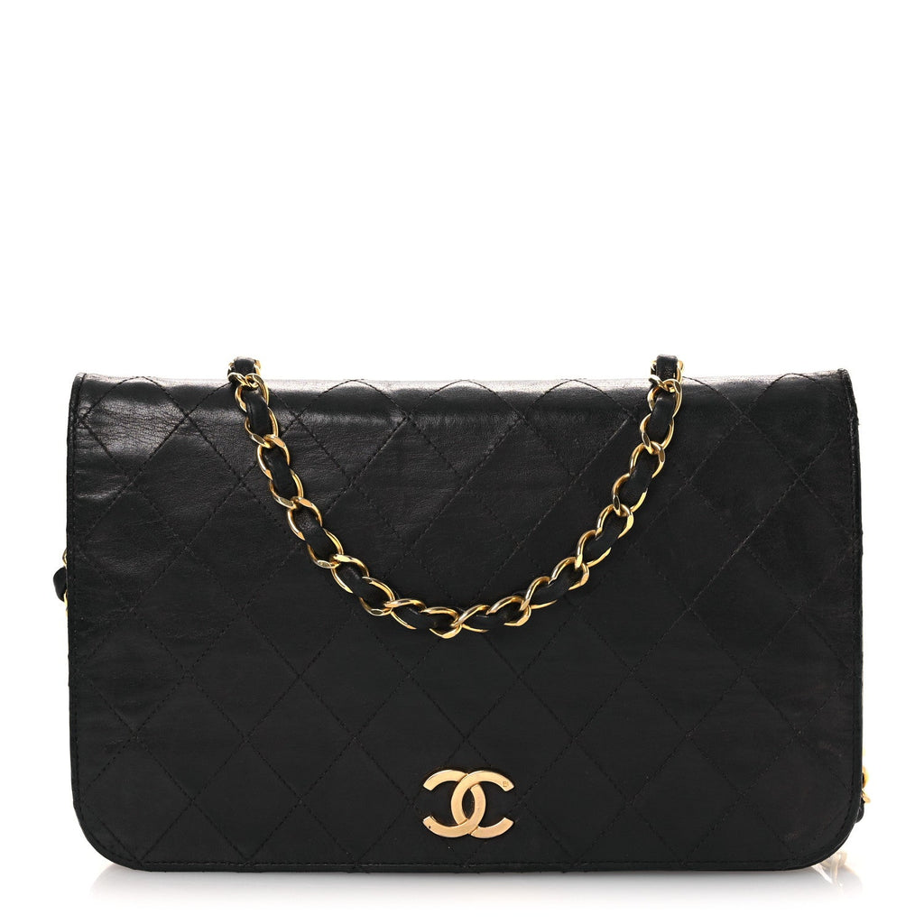 Chanel Lambskin Quilted Small Single Flap Bag Black