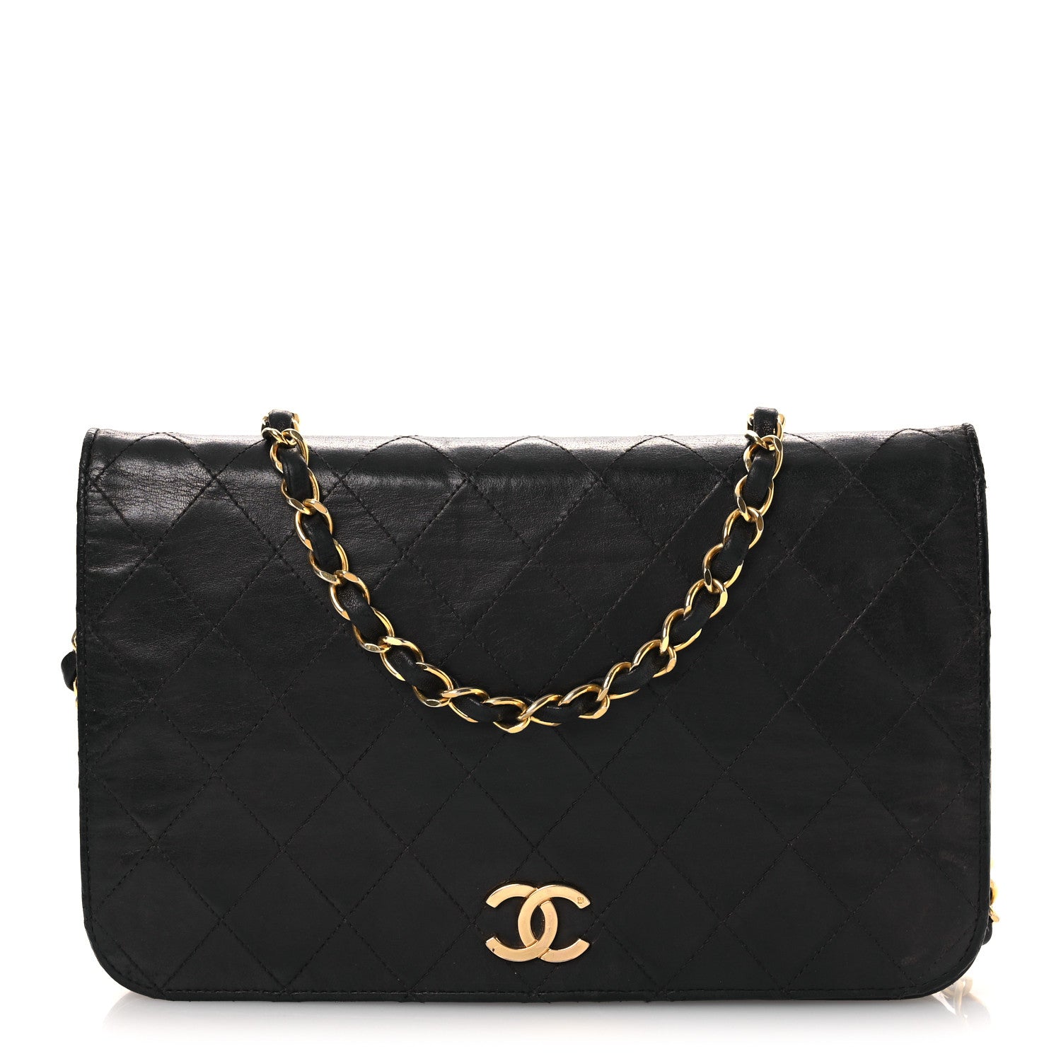 Chanel Lambskin Quilted Small Single Flap Bag Black