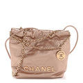 Chanel Metallic Calfskin Quilted Mini Chanel 22 Copper
