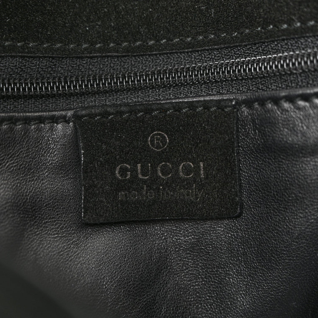 Gucci Suede Logo Shoulder Bag Black