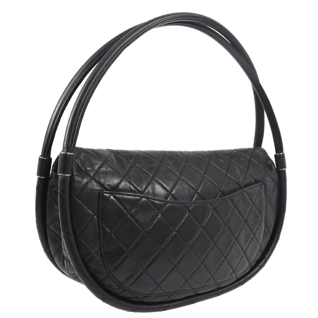 Chanel 2012-2013 Black Lambskin Large Hula Hoop Handbag
