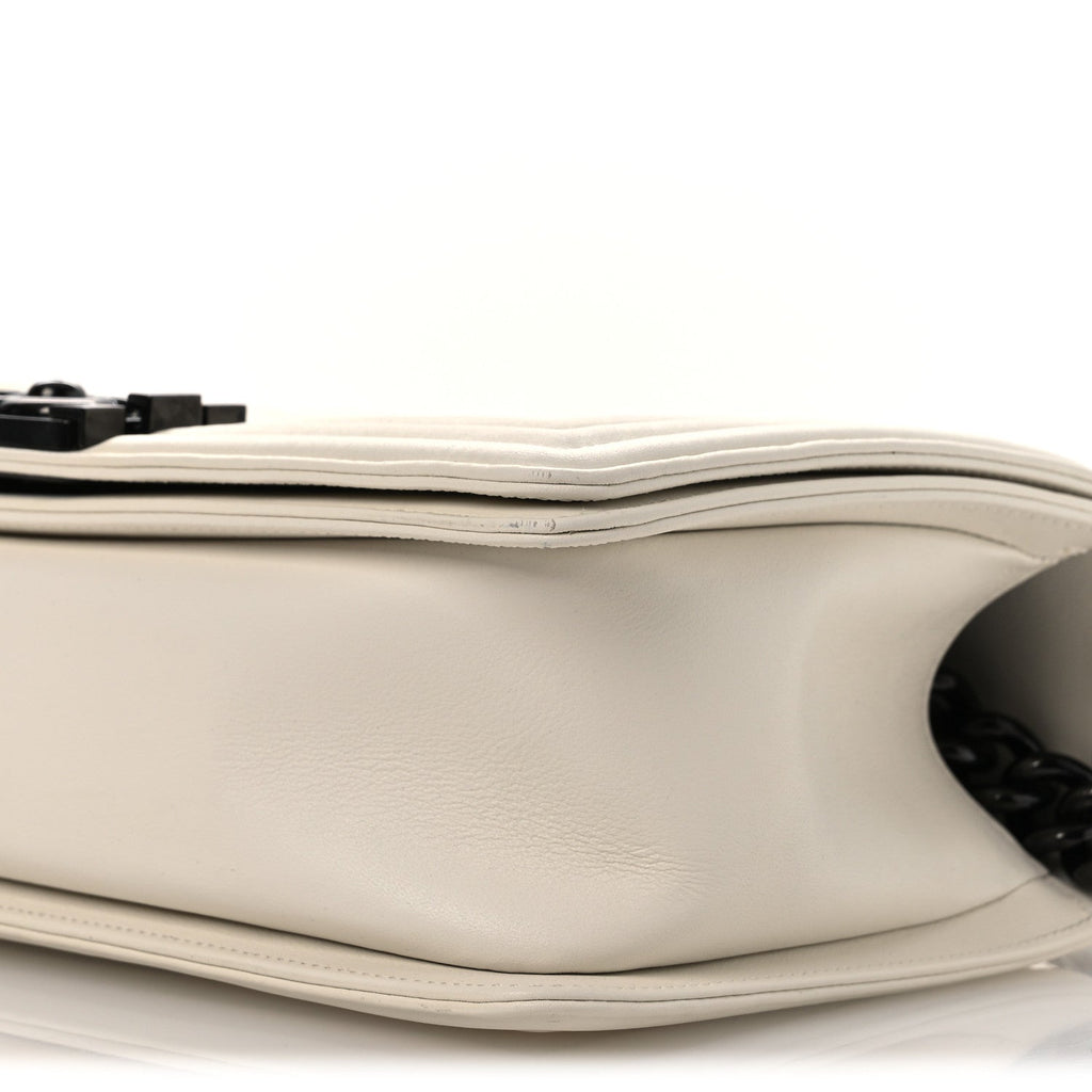 Chanel Calfskin Quilted Medium Boy Flap White