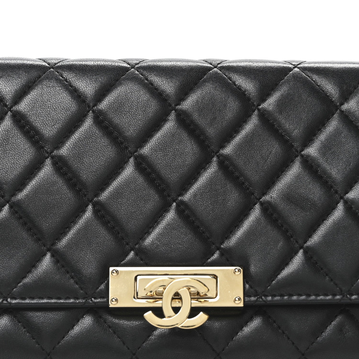Chanel Lambskin Quilted Golden Class Wallet on Chain WOC Black