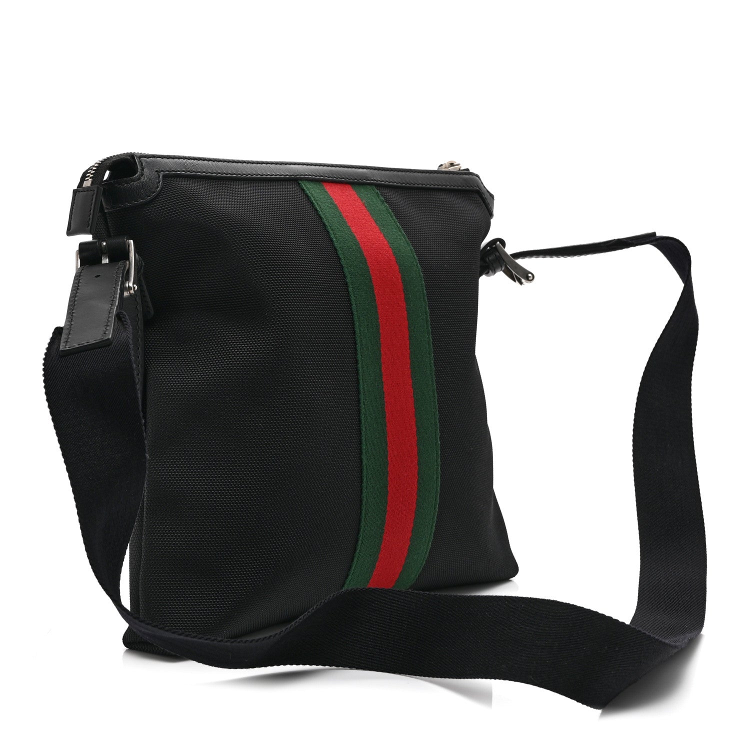 Gucci Techno Canvas Web Messenger Bag Black