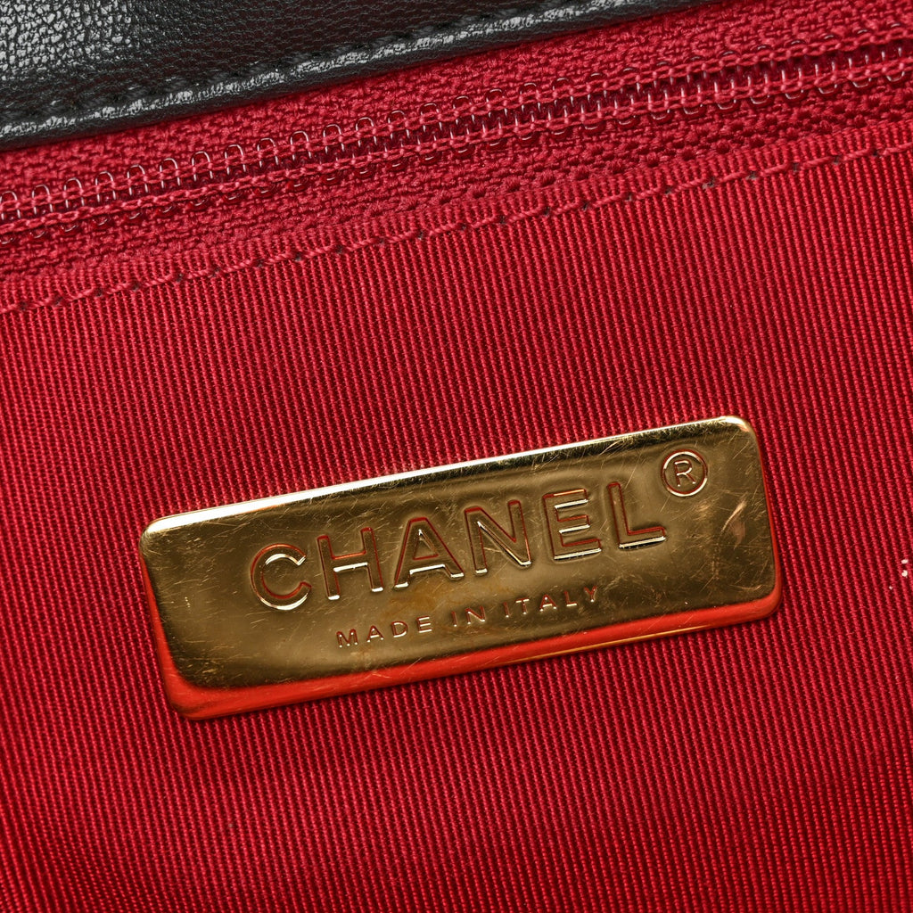 Chanel Lambskin Quilted Large Chanel 19 Flap Black