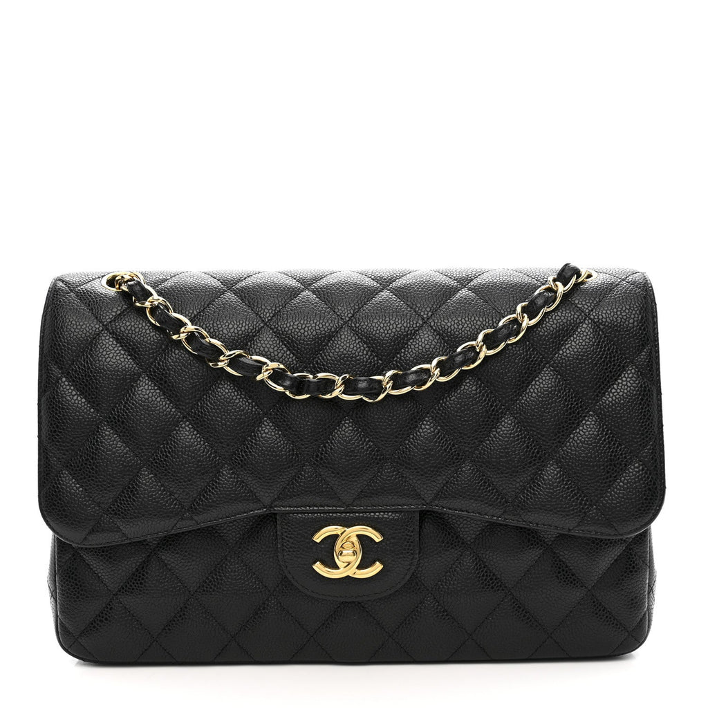 Chanel Caviar Quilted Jumbo Double Flap Black