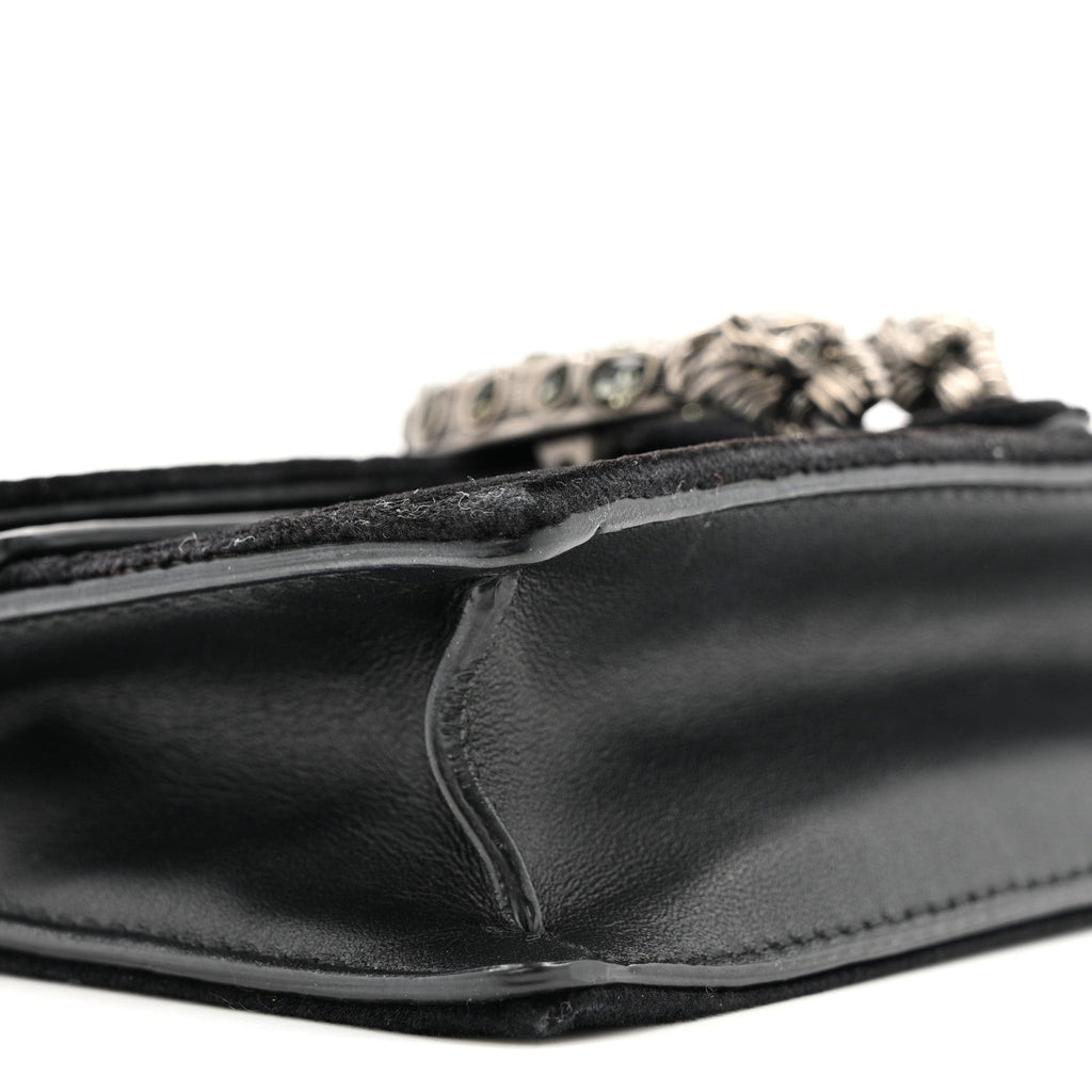 Gucci Velvet Super Mini Dionysus Shoulder Bag Black