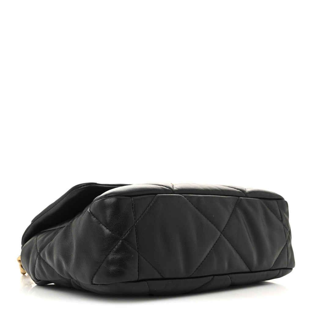 Chanel Lambskin Quilted Medium Chanel 19 Flap Black