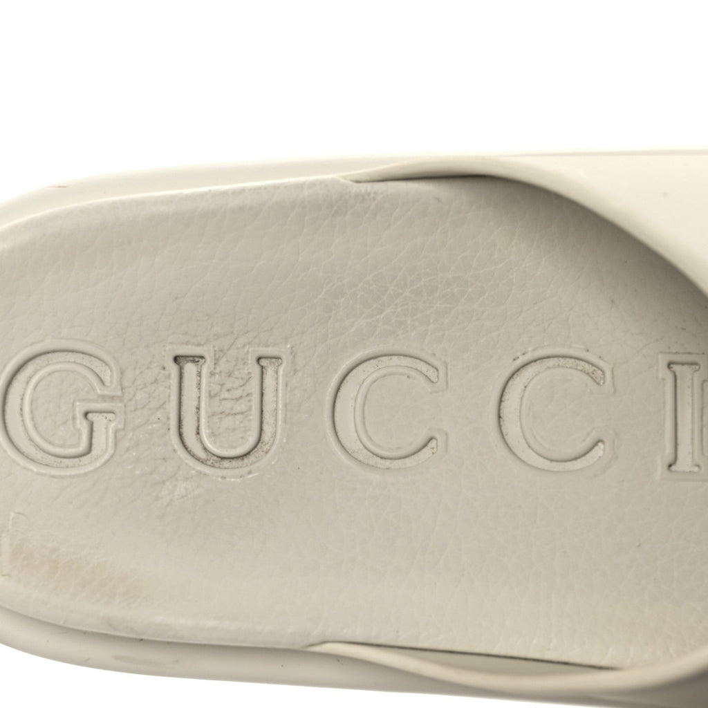 Gucci Soft Rubber Womens Interlocking G Platform 42mm Slide Sandals 40 Off White