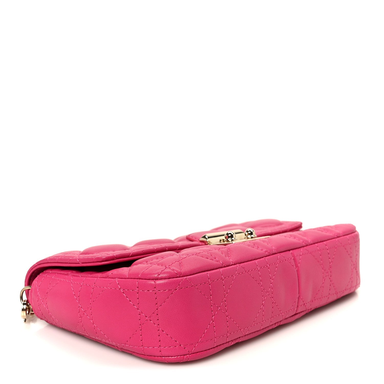 Christian Dior Lambskin Cannage Miss Dior Promenade Pouch Fuchsia